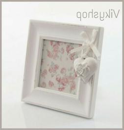 PORTA FOTO SHABBY 10 PZ CUORE legno bianco bomboniera matrim