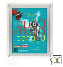 PORTA POSTER DA PARETE CON ILLUMINAZIONE A LED - A4 IN PLEXI