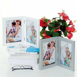 Portafoto da tavolo doppio a libro bianco