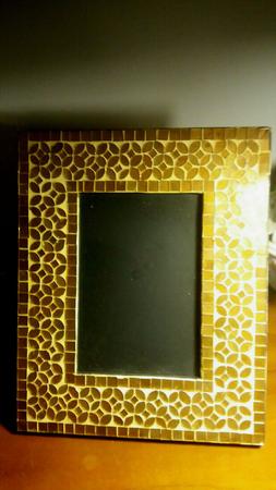 Portafoto da tavolo mosaico in vetro tono oro