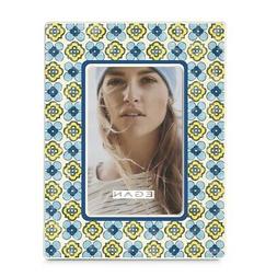 Portafoto in Ceramica con Decoro Maioliche Blu EGAN