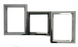 Portafoto multiplo parete metallo specchio bicolore per 3 fo