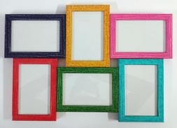 Portafoto multiuplo da parete in legno colorato laccato luci