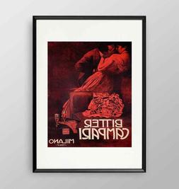 Poster con cornice " Bitter Campari " - Poster vintage repli