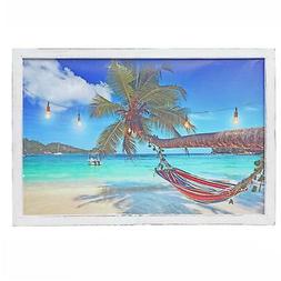 Poster LED con cornice HWC-D37 a pile legno tessuto stampato