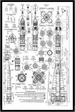 Poster su tela stampato Rockets Modern World Space Wall Art 