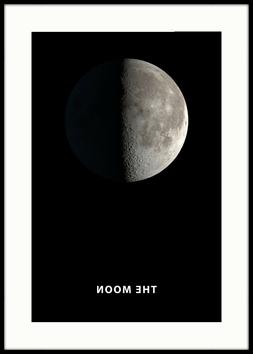 Poster - The Moon - Quadro Cornice La Luna Bianco e Nero Sta