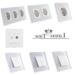 Prese Interruttore Luce Parete Deviatore Cornice Vetro LUX40