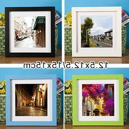 Quadrato Foto Cornice Poster Bianco Arcobaleno Colore Legno 