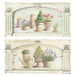 QUADRO 2 QUADRI PANNELLO SHABBY CORNICE ARREDO CAMERA SALOTT