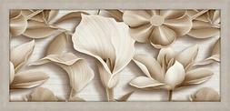 Quadro con cornice shabby Boston beige 65X135 cm FLOWERS GRA
