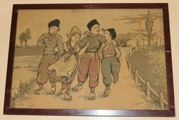QUADRO OLANDESE 4 PERSONAGGI - CORNICE CM 50 x 35.5
