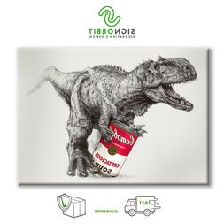Quadro tela stampata con telaio in legno Tirannosauro - Camp