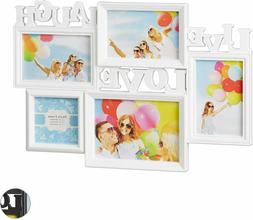Relaxdays 10021999_49 Cornice Multifoto Live Love Laugh 2x45