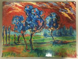 RIPRODUZIONE STAMPE PAESAGGIO TELA 30X40 OLIO PRONTA DA APPE