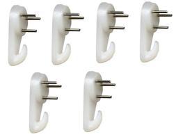 Set 6 Pezzi Ganci Per Quadri Da Parete In Nylon Con Chiodini