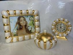 set porta foto portagioie Via Veneto in ceramica decorato a 