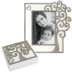 SET PORTAFOTO CON COFANETTO IN LEGNO, ALBERO DELLA VITA, IDE