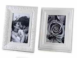 Portafoto Shabby Chic In Legno Bianco Decorato
