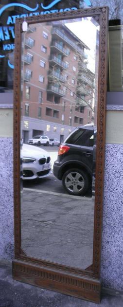 SPECCHIERA grande DA TERRA LEGNO CORNICE H 186 cm scolpita r