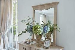 Specchiera shabby con cornice legno decapato NATHALIE beige