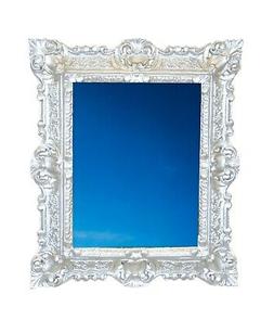 SPECCHIO ARGENTO ARGENTATO CORNICE RETTANGOLARE BAROCCO FINT