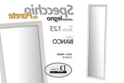 SPECCHIO CON CORNICE IN LEGNO COLORE BIANCO DA PARETE 34*2*1