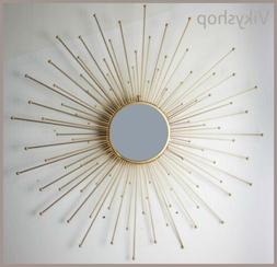 SPECCHIO CORNICE ORO METALLO RAGGIERA SOLE vintage tropicale