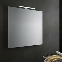 Specchio da bagno a filo lucido senza cornice con lampada le
