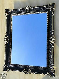 Specchio da Parete Barocco Grande Specchio Oro Nero Lucido 9
