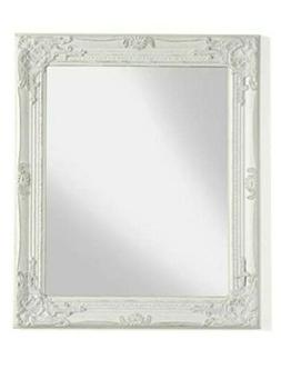 Specchio Rettangolare da Parete con Cornice in Legno Bianco 