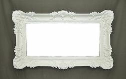 SPECCHIO SPECCHIERA GRANDE BIANCO CORNICE STILE BAROCCO FINT