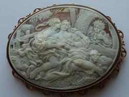 SPILLA ANTICO CAMMEO XIX secolo grandi dimensioni - cornice 