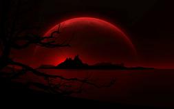 stampa con cornice gigante rosso luna dietro