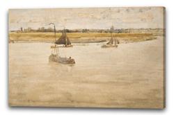 Tela/Cornice James McNeill Whistler - Oro e marrone: Dordrec