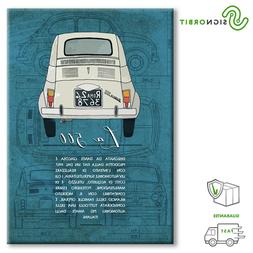 Tela Made in Italy l'Auto 500 Fiat - stampa su tela quadro a