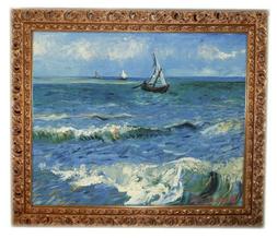 Van Gogh ,Marina S.Maria,Stampa su tela /PVC+Cornice Oro in 